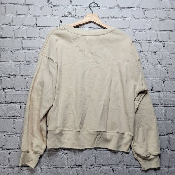 Wellbeing Being Well Goldie Cotton Sweatshirt In Bone White Cream NWT Size M - Picture 11 of 14